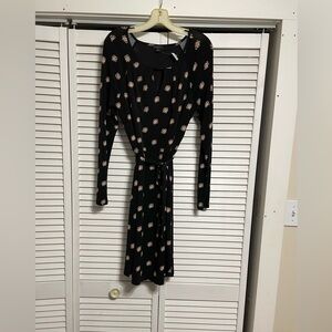 Ann Taylor Factory Black Dress with Pink Floral Pattern